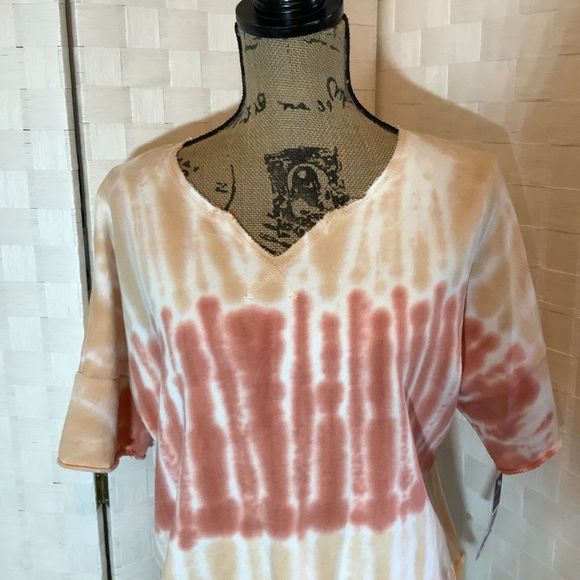 nwt fuda tie dye oversized short sleeve top size small - Picture 3 of 7
